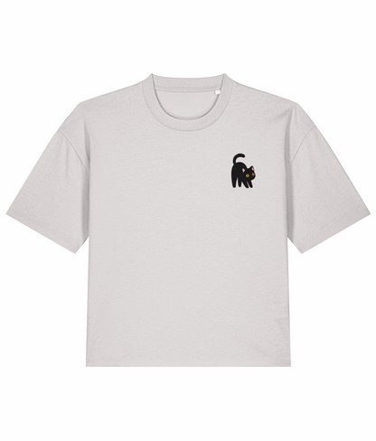 Black Cat Organic cotton boxy t-shirt