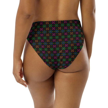 Synth Flower Recycled high-waisted bikini bottom