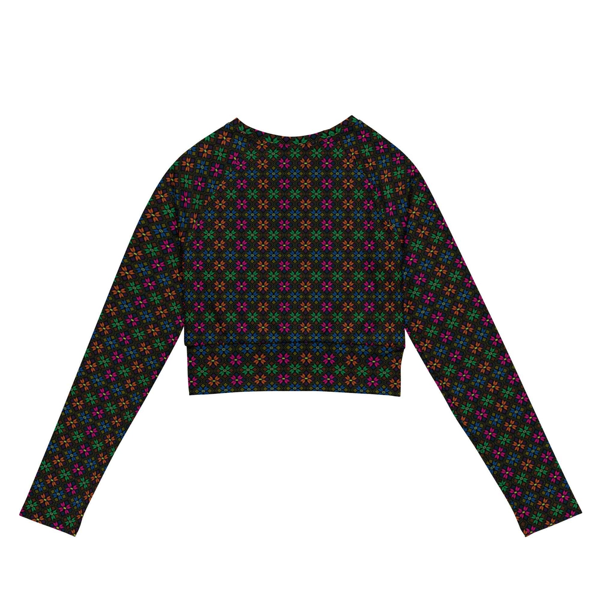 Synth Flower Recycled long-sleeve crop top