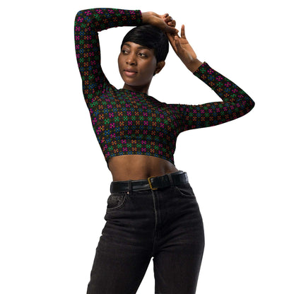 Synth Flower Recycled long-sleeve crop top