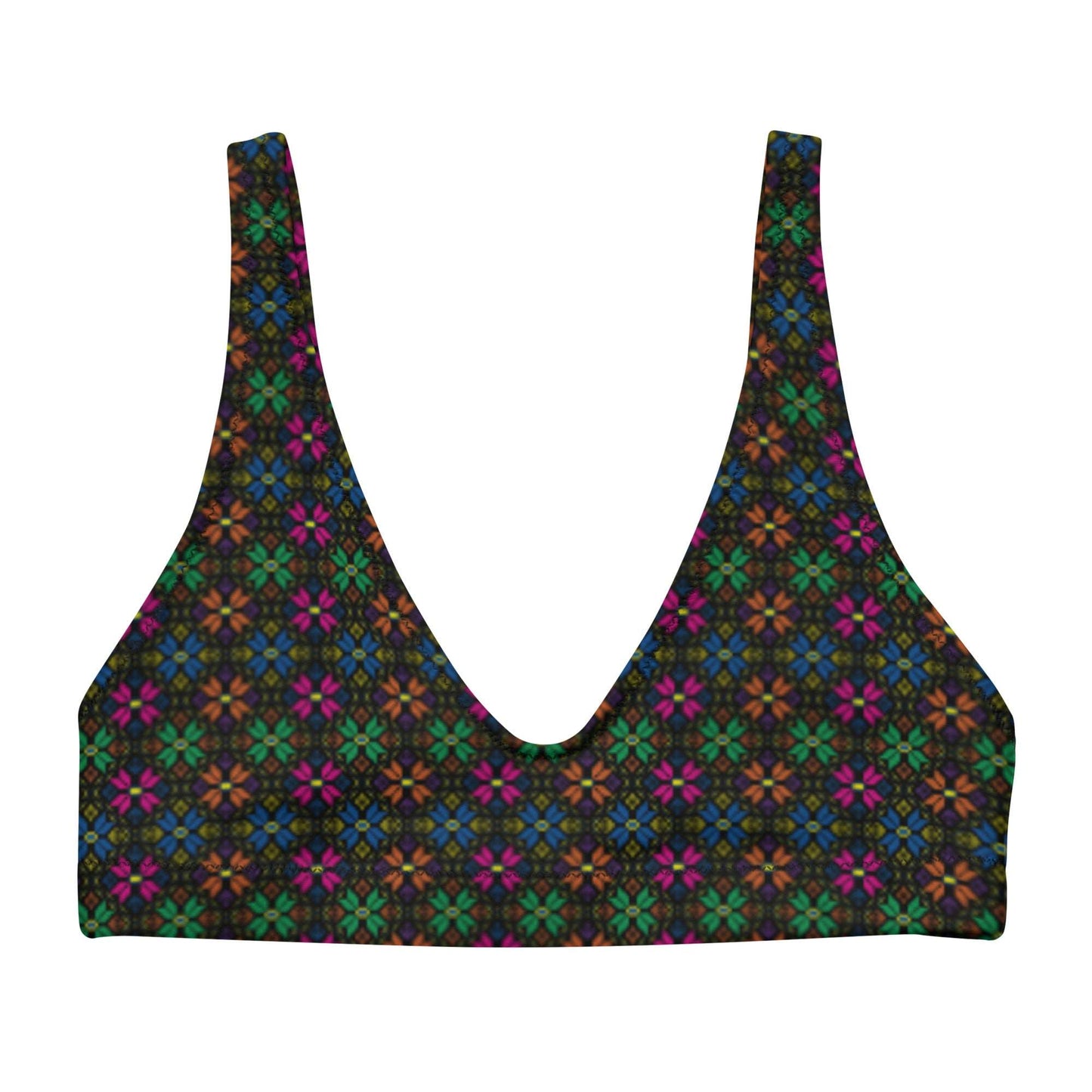 Synth Flower Recycled padded bikini top