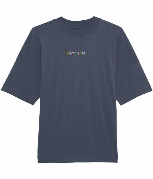 Rainbow Logo Embroidered Unisex organic cotton oversized t-shirt