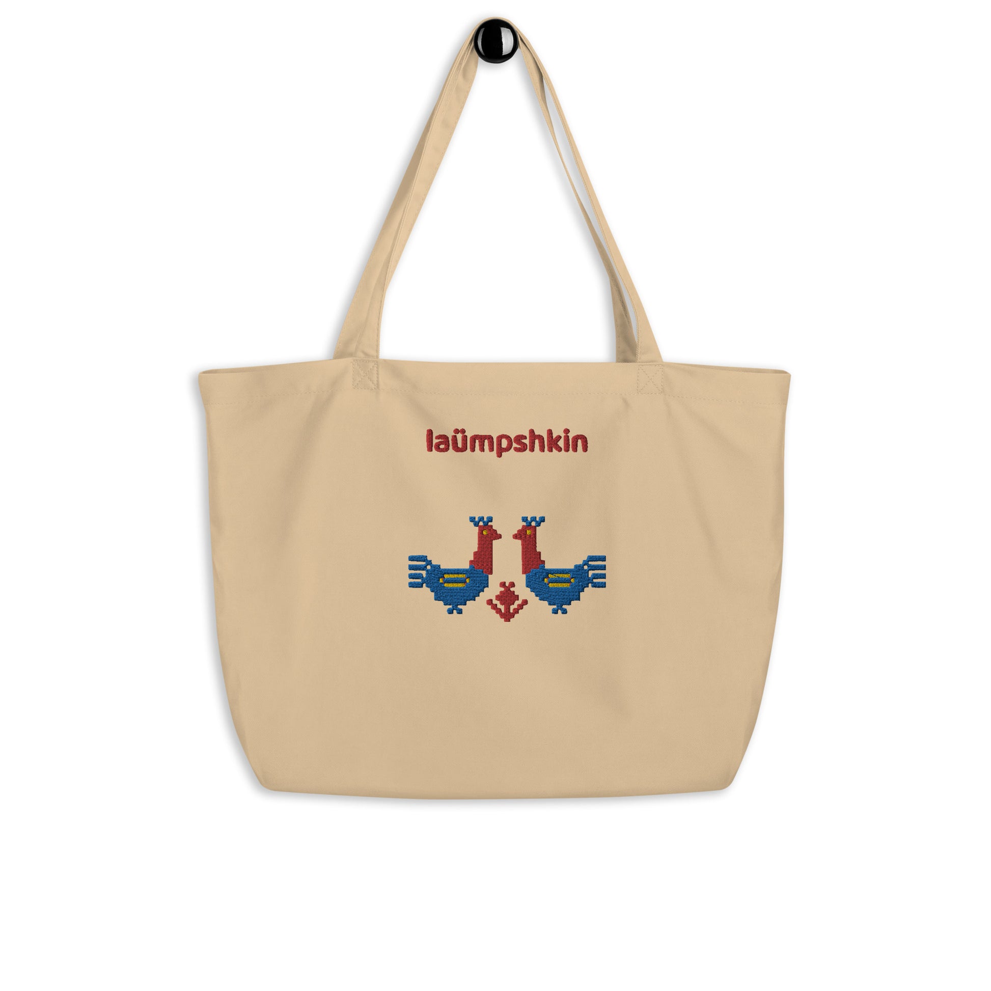 Roosters Large organic tote bag - Laümpshkin