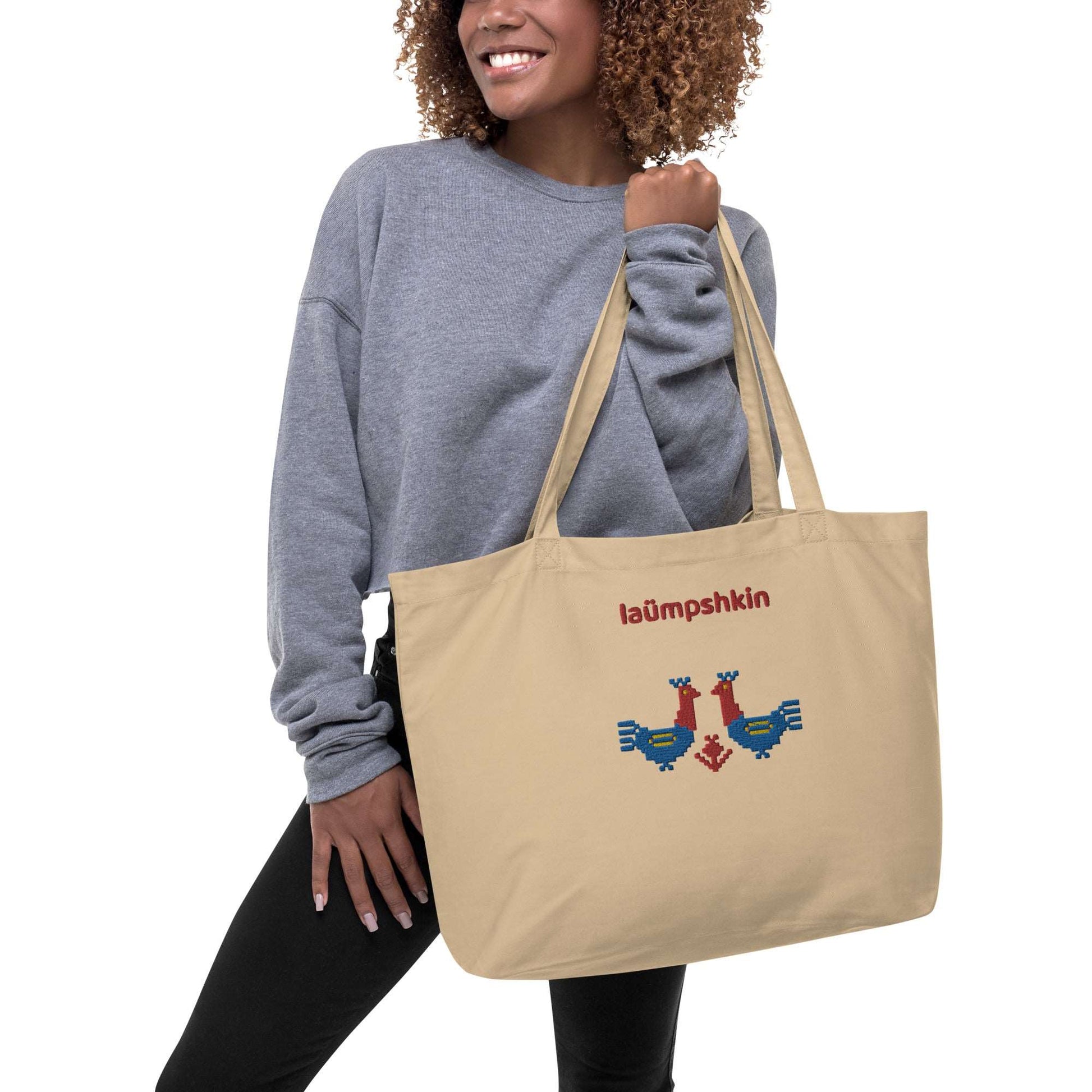 Roosters Large organic tote bag